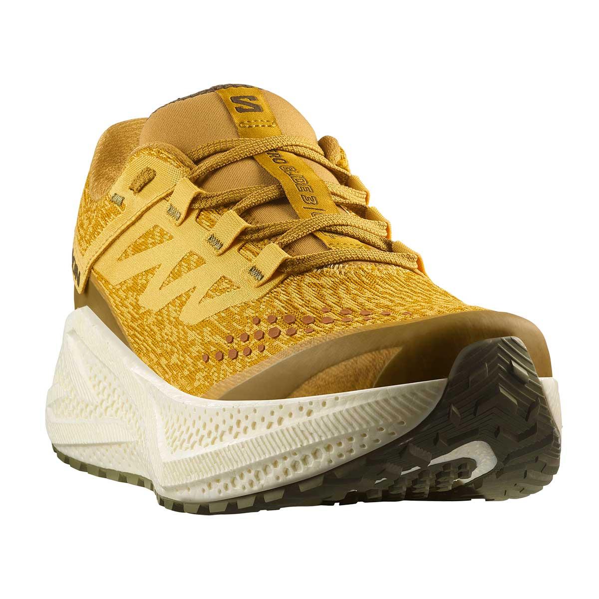 Salomon Aero Glide 3 Gravel Running Shoe Men's in Spicy Mustard Vanilla Ice Deep Lichen Green